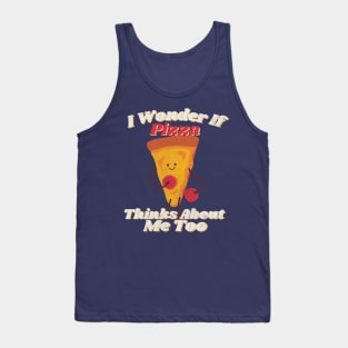 i wonder if pizza thinks about me too - Textured Tee Tank Top
